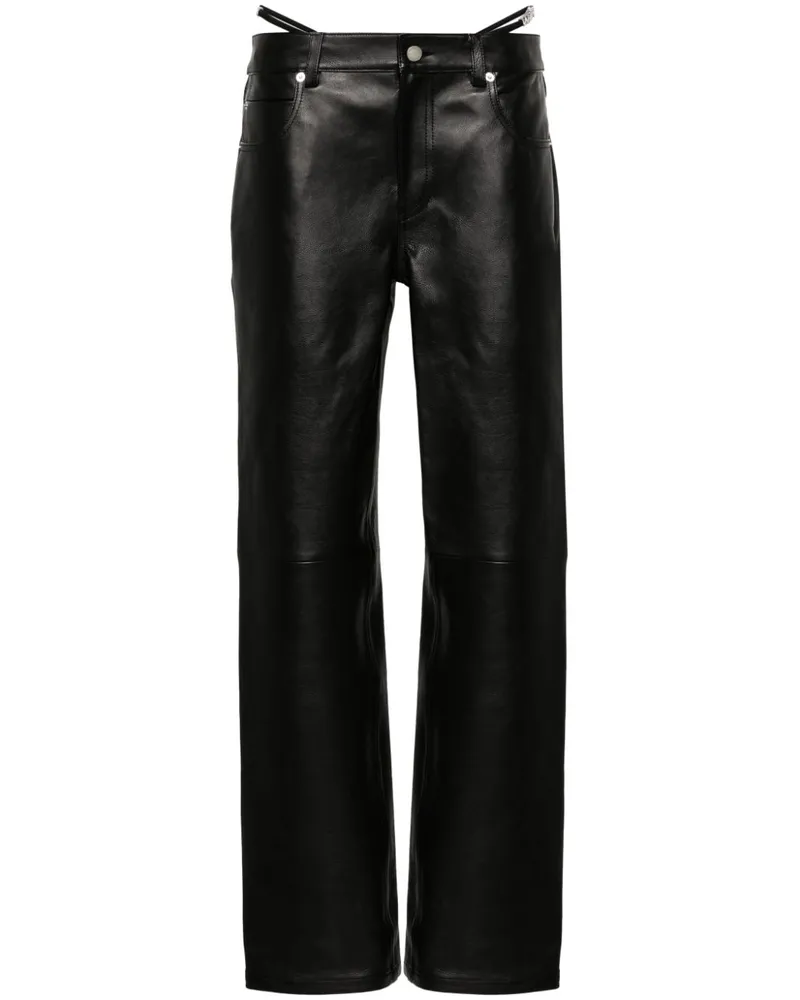 Alexander Wang Tief sitzende Lederhose - Schwarz Schwarz