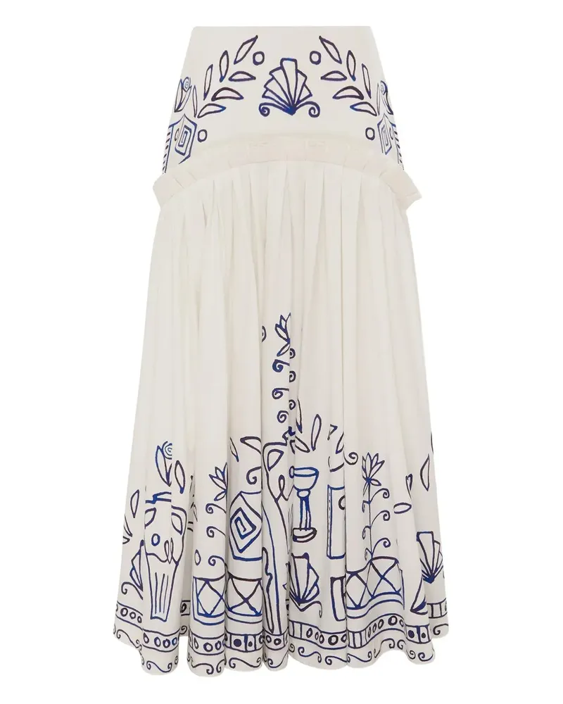 ALEMAIS Leela midi skirt - Weiß Weiß