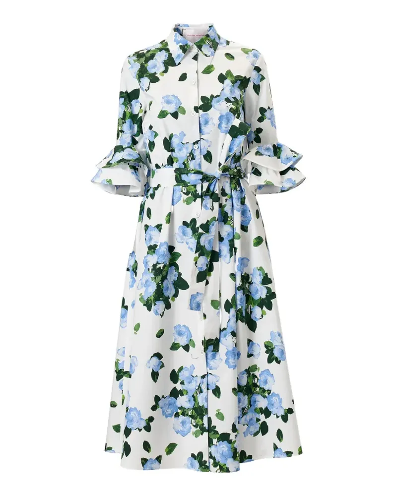Carolina Herrera New York rose-print shirt dress - Weiß Weiß