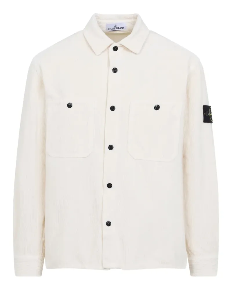 Stone Island buttoned corduroy shirt - Weiß Weiß