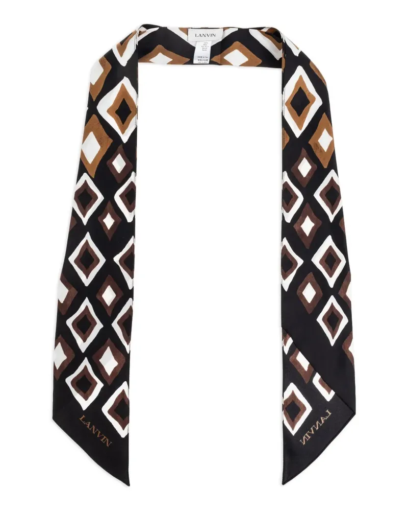 Lanvin Geometrisch gemusterter Seidenschal - Schwarz Schwarz