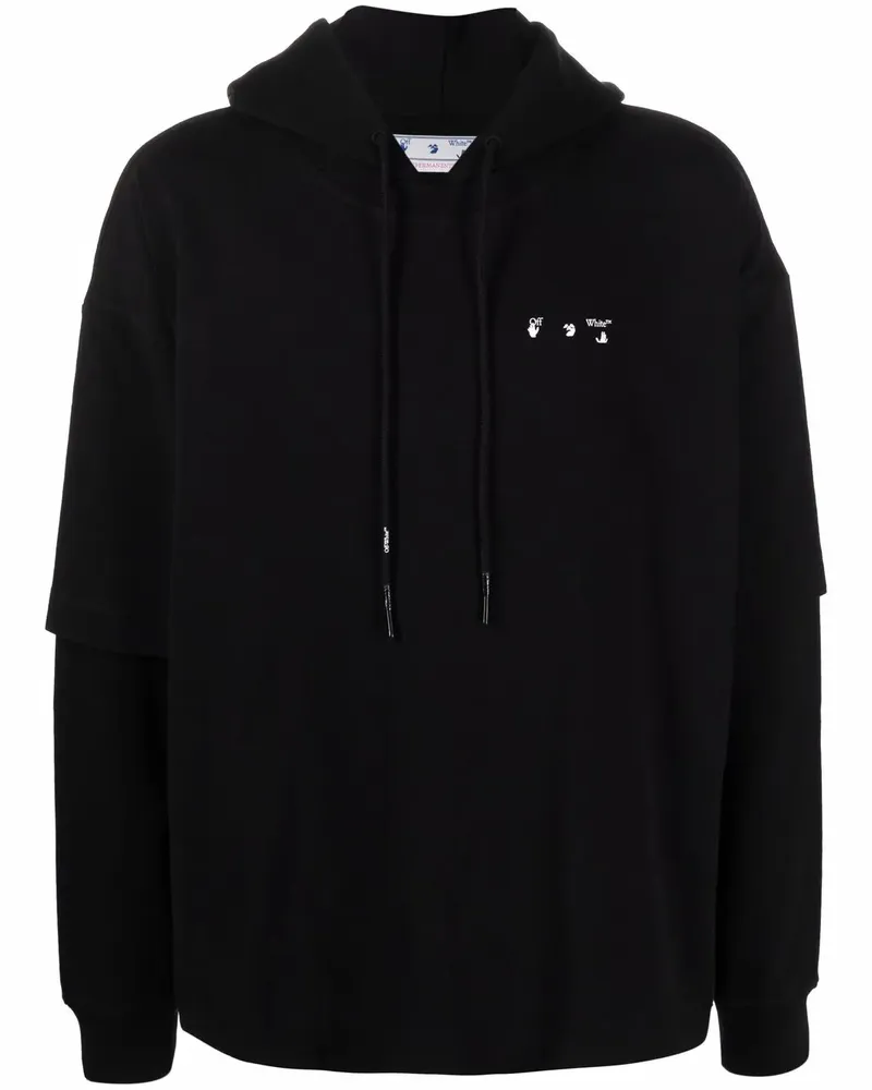 OFF-WHITE Caravaggio Hoodie im Layering-Look - Schwarz Schwarz