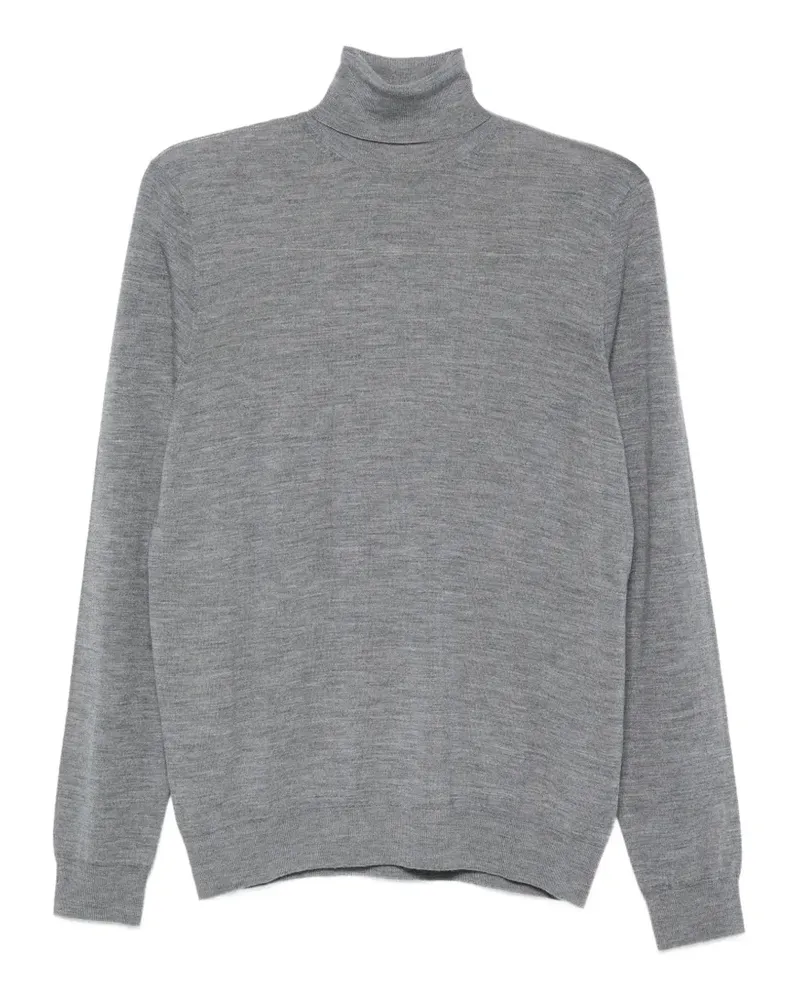 Heritage Fein gestrickter Rollkragenpullover - Grau Grau