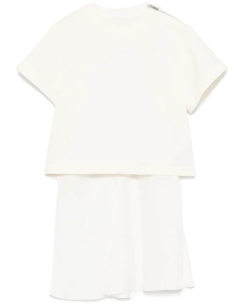 Sacai T-Shirt mit Kontrasteinsätzen - Nude Nude