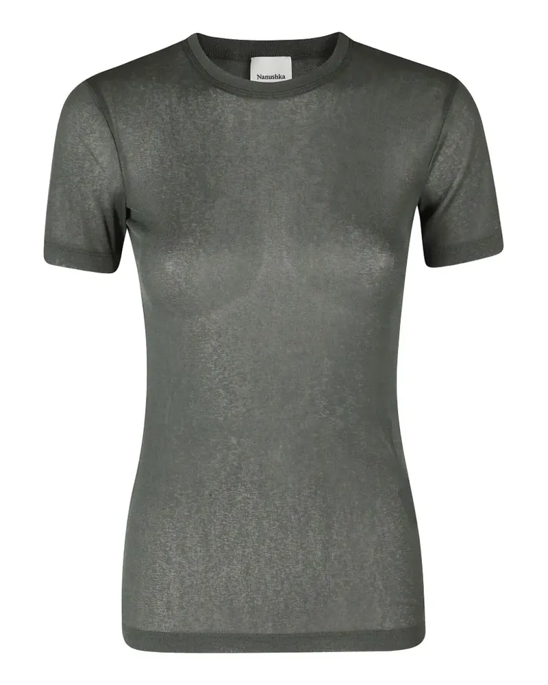 Nanushka Darcy T-Shirt mit rundem Ausschnitt - Grün Grün
