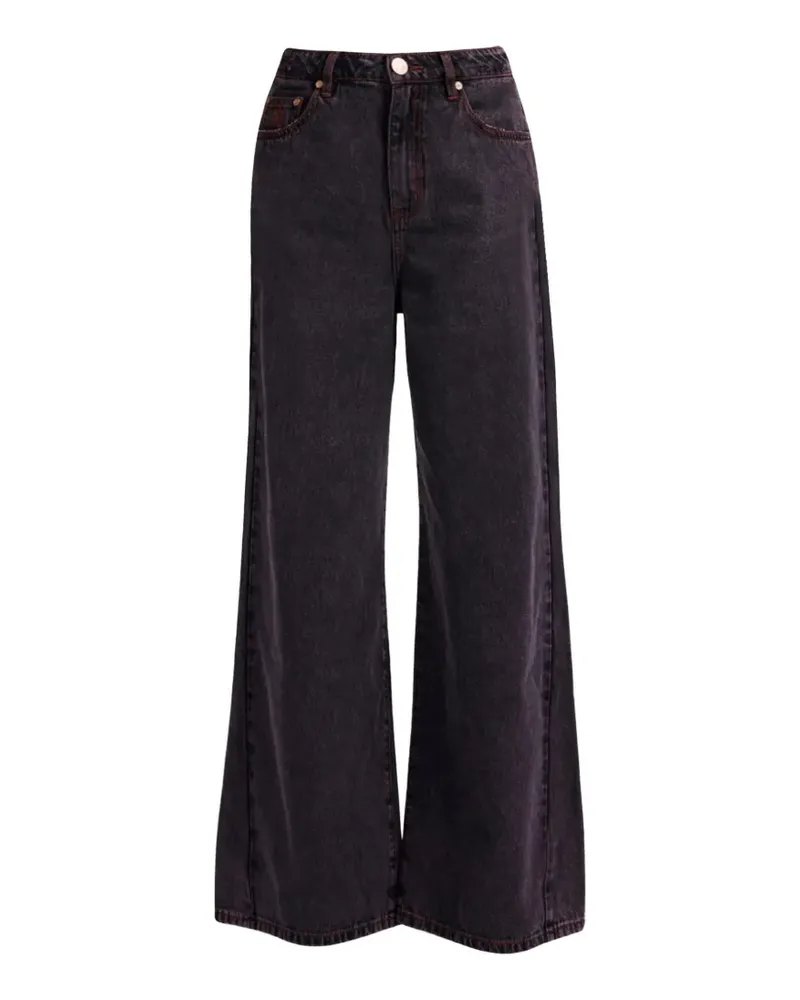 One Teaspoon Love Machines Wide-Leg-Jeans - Schwarz Schwarz