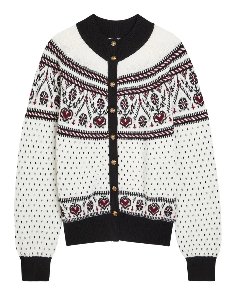 KHAITE Gestrickter Intarsien-Cardigan - Weiß Weiß