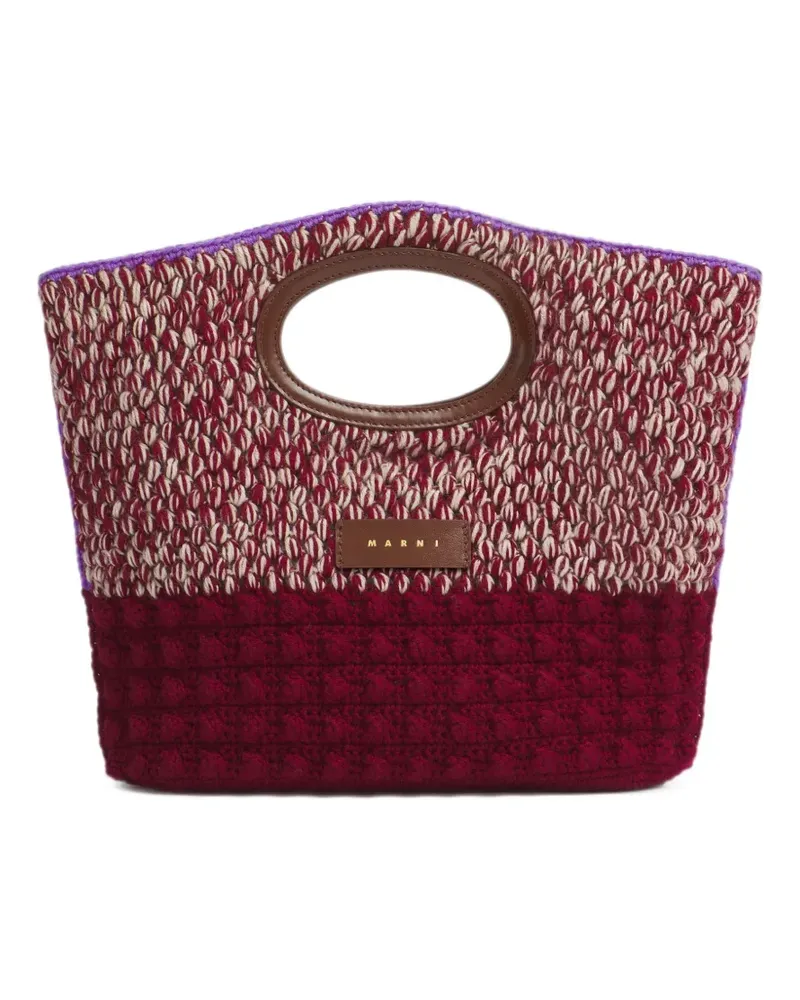Marni red wool Knotty crochet clutch - Rot Rot
