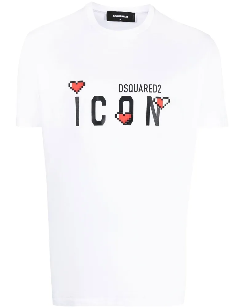 Dsquared2 T-Shirt mit "Icon"-Print - Weiß Weiß