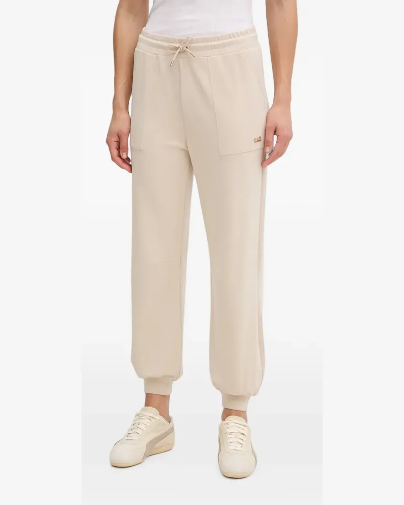 EA7 Core logo-plaque drawstring track pants - Nude Nude