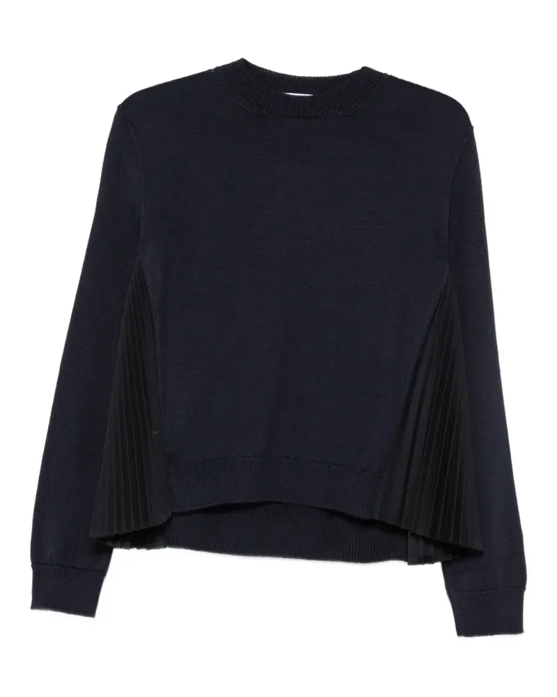 NUDE Pullover mit plissiertem Einsatz - Blau Blau