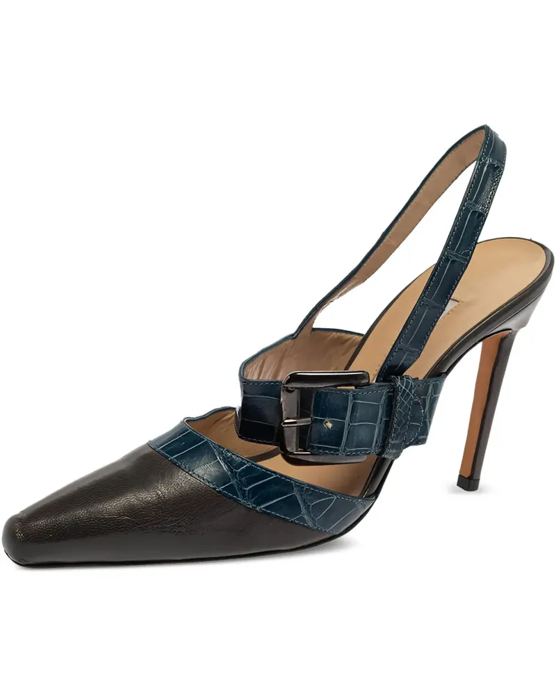Manolo Blahnik Spitze Slingback-Pumps 95mm - Blau Blau