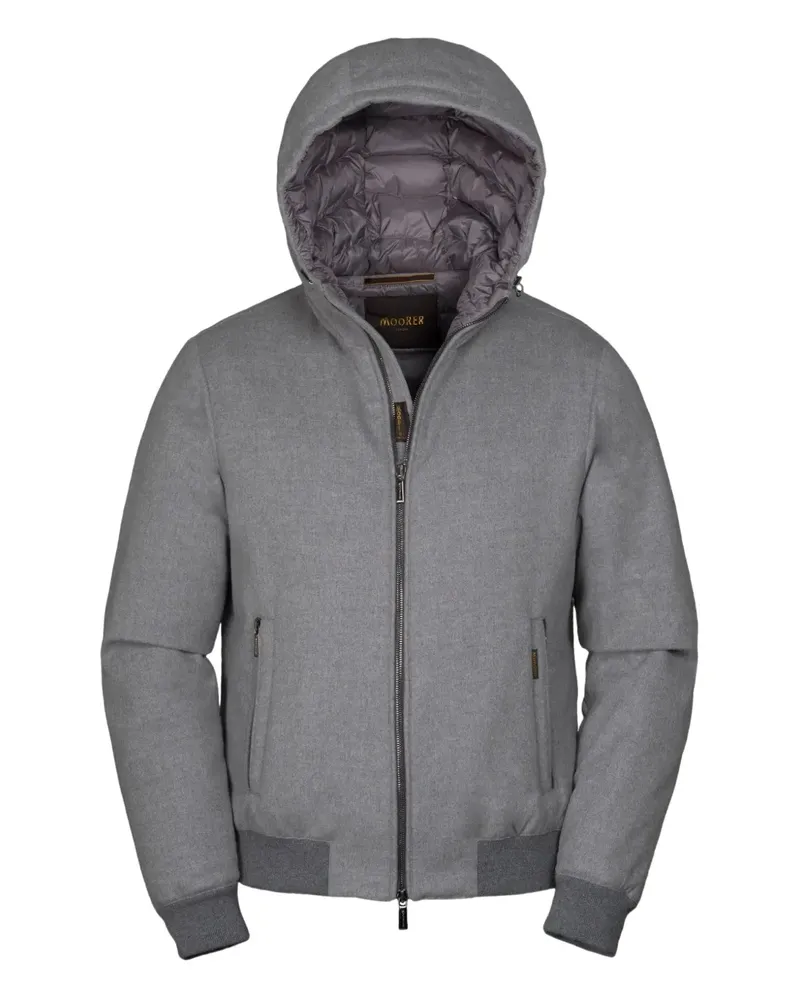 MOORER hooded zip-up jacket - Grau Grau