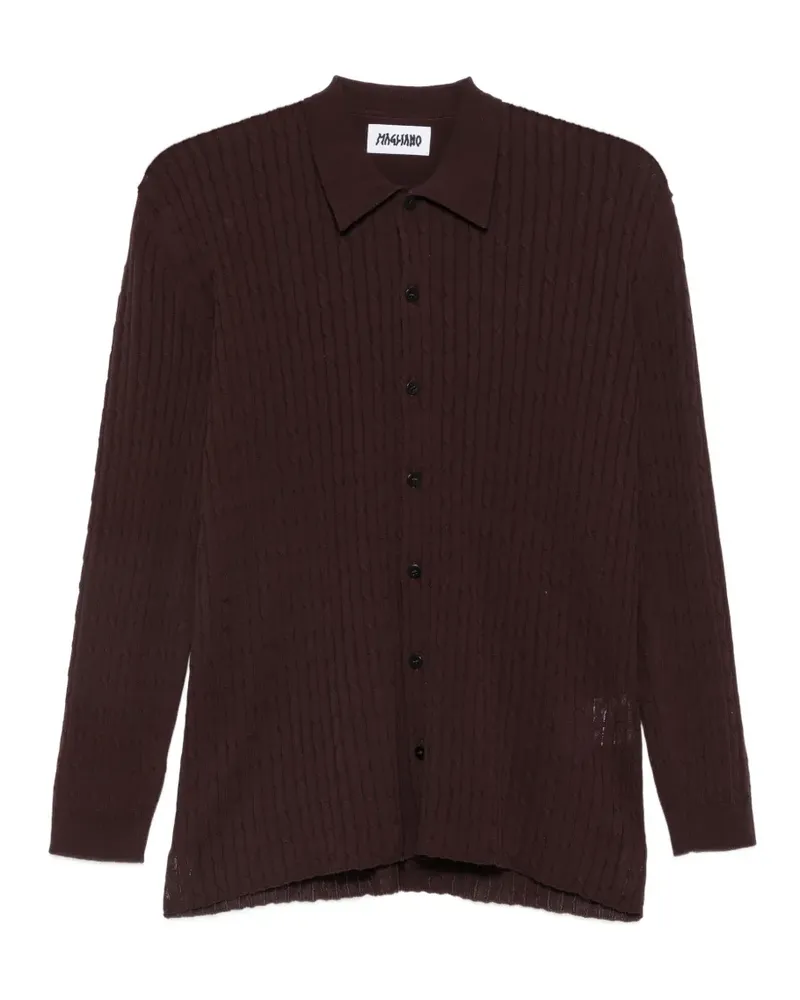 Magliano Capricorn cable-knit button-down shirt - Braun Braun