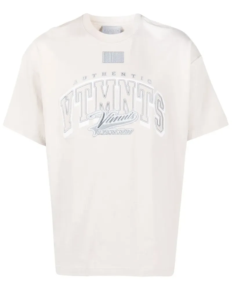 VTMNTS T-Shirt mit Logo-Print - Nude Nude