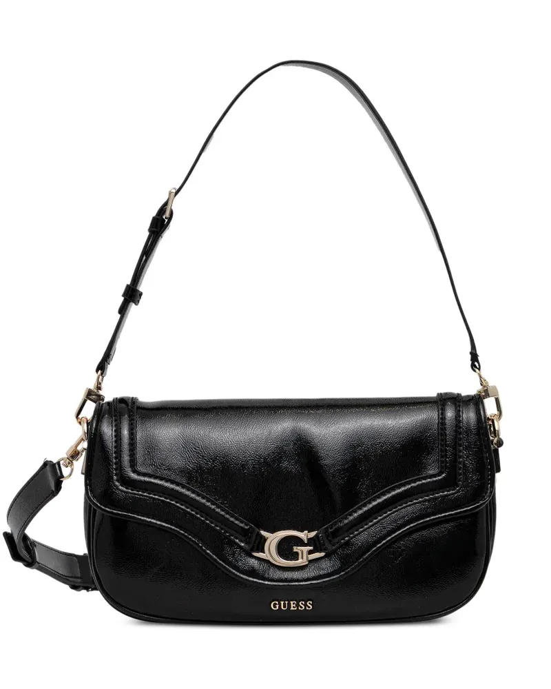 Guess Dea Schultertasche mit Logo - Schwarz Schwarz