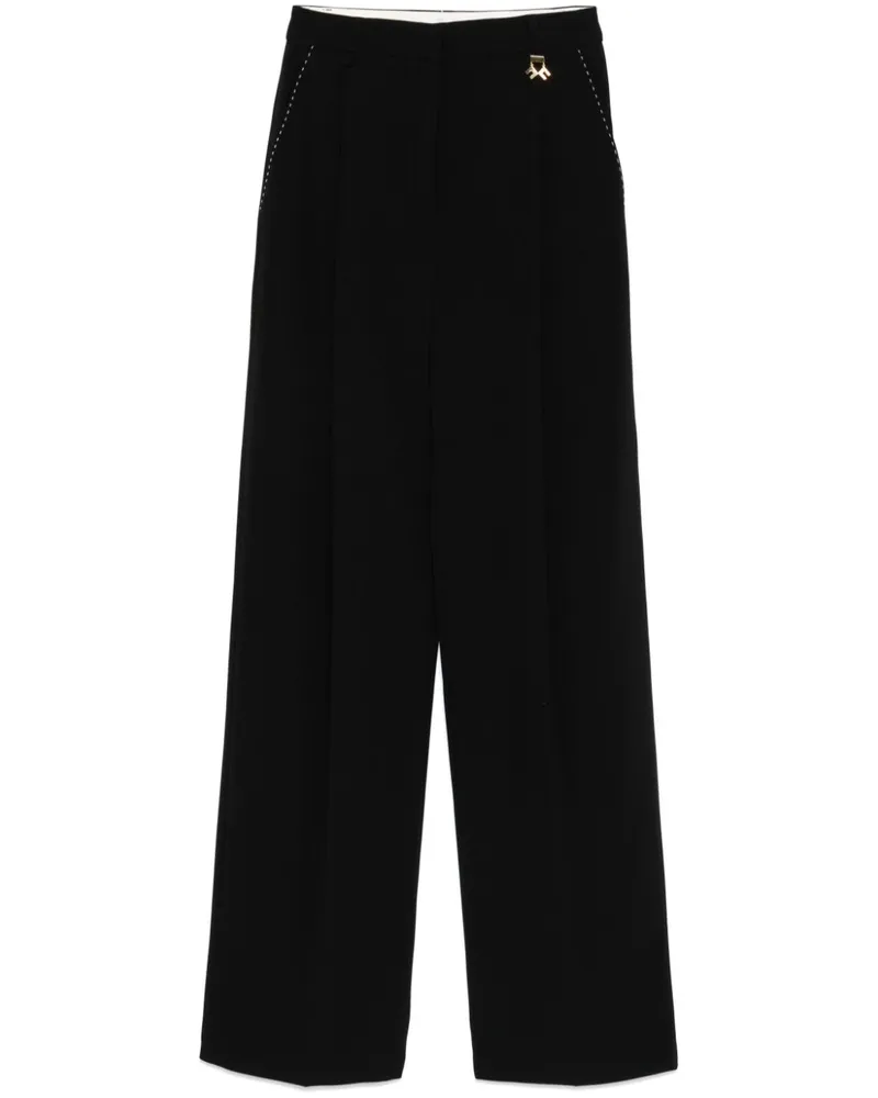 Elisabetta Franchi Hose aus Krepp mit Kontrastnähten - Schwarz Schwarz