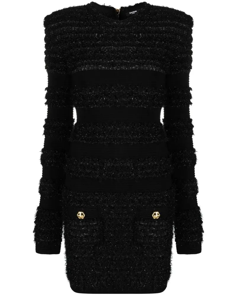Balmain Minikleid aus Tweed - Schwarz Schwarz