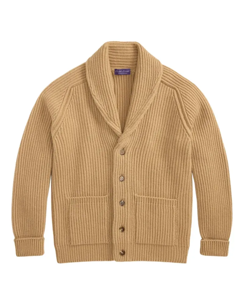 Ralph Lauren Gerippter Cardigan mit Schalkragen - Braun Braun