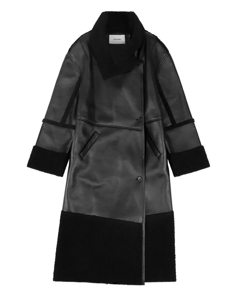 Entire Studios shearling long coat - Schwarz Schwarz