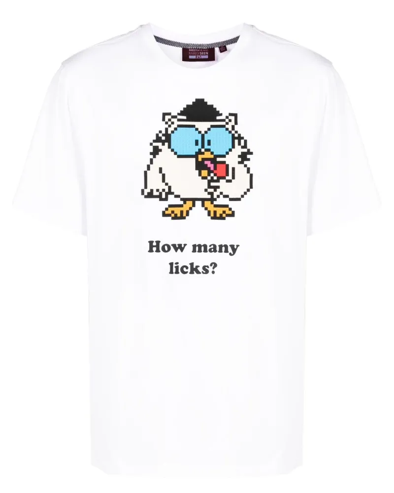 Mostly Heard Rarely Seen T-Shirt mit "How Many Licks"-Print - Weiß Weiß