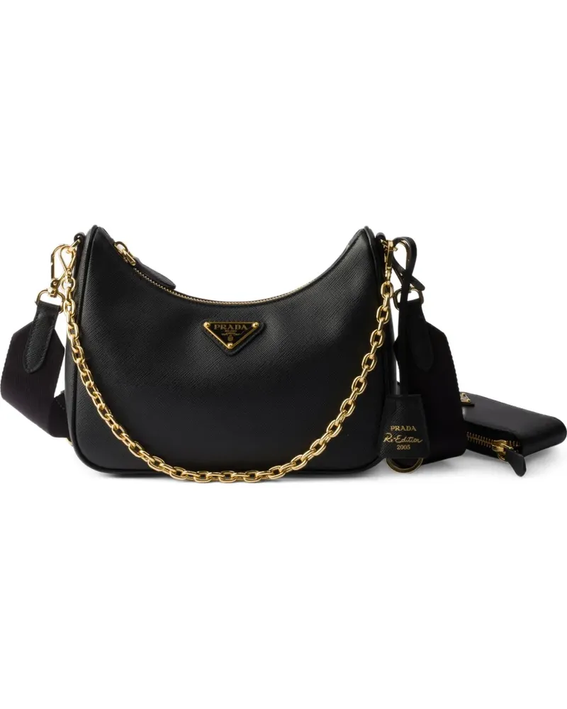 Prada Re-Edition Schultertasche - Schwarz Schwarz