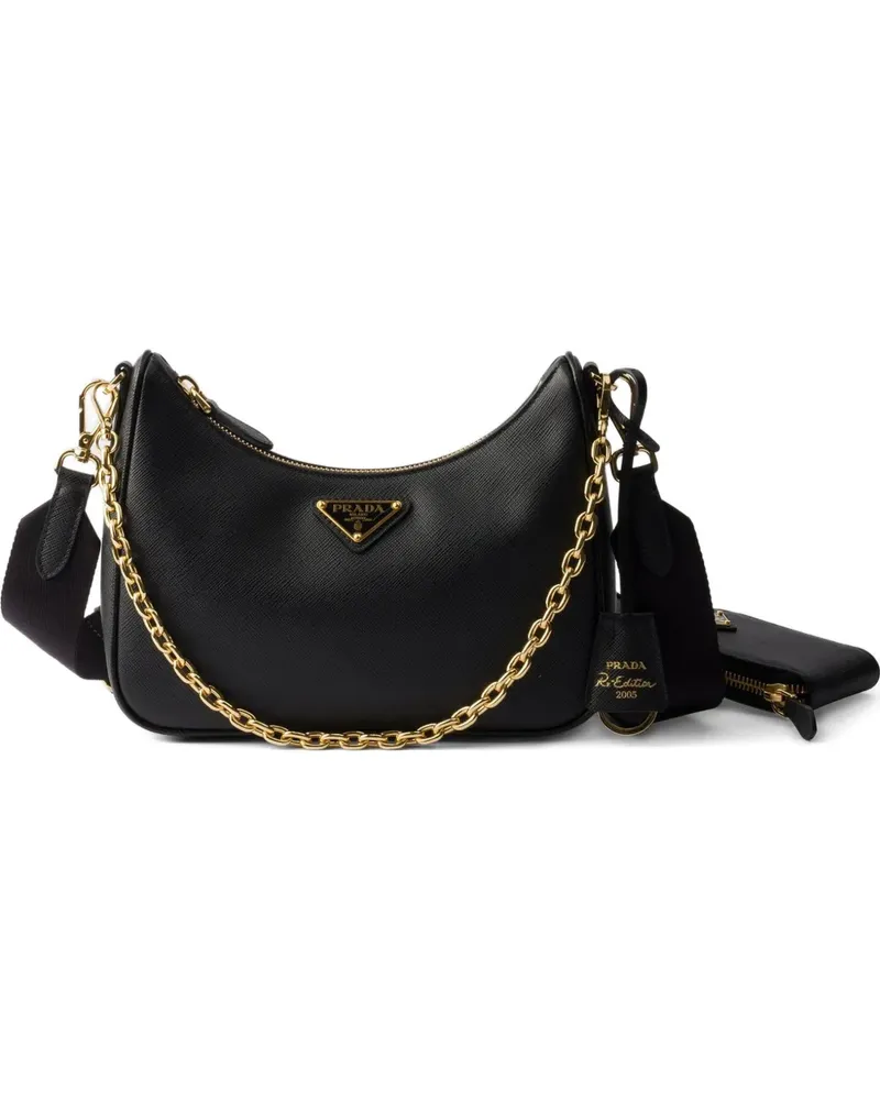 Prada Re-Edition Schultertasche - Schwarz Schwarz