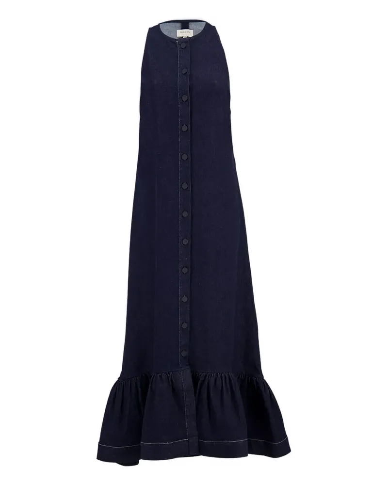 Zeus + Dione Gerüschtes Maxikleid - Blau Blau