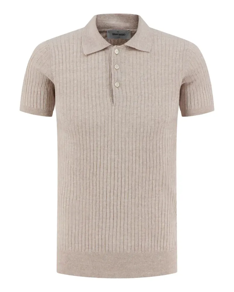 Gran Sasso ribbed-knit polo shirt - Nude Nude
