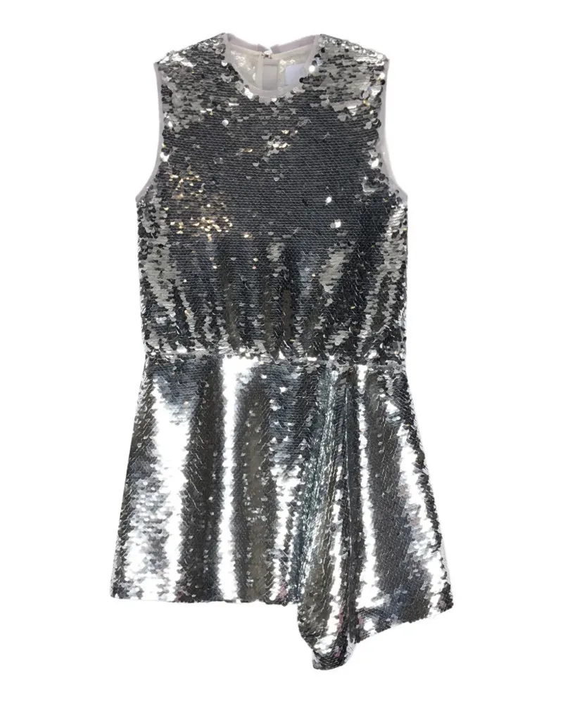 MSGM Ärmelloses Paillettenkleid - Silber Silber