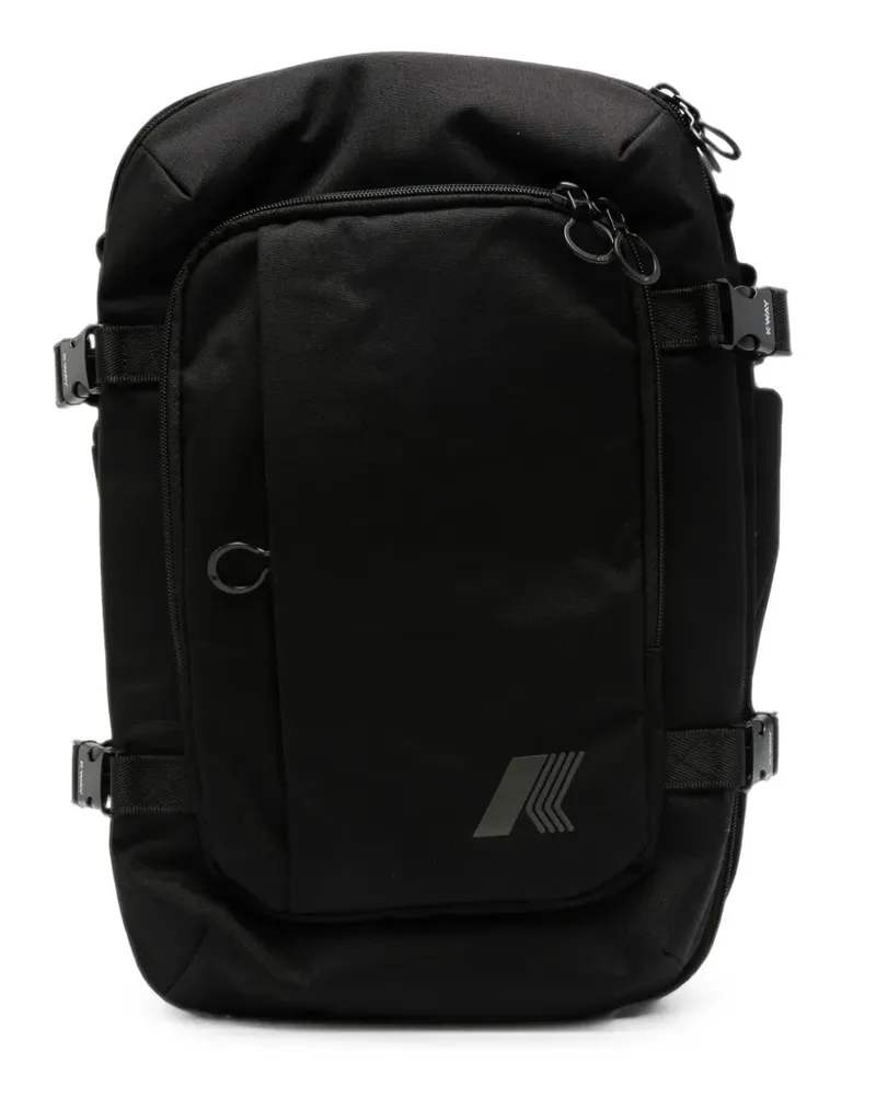 K-Way Salomette buckled-strap logo-print backpack - Schwarz Schwarz