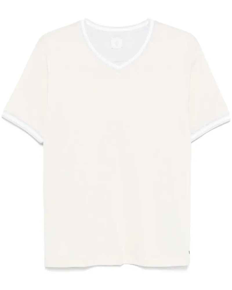 Eleventy T-Shirt mit V-Ausschnitt - Nude Nude