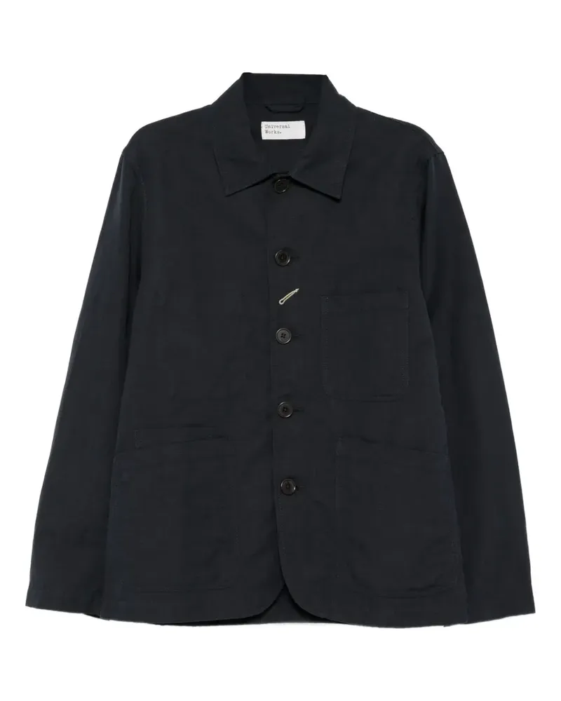 Universal Works Bakers Jacke aus Leinen - Blau Blau