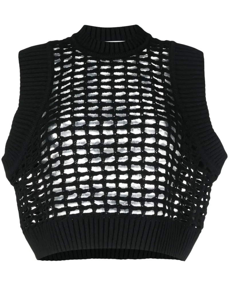 NUDE Stricktop mit Rundhalsausschnitt - Schwarz Schwarz