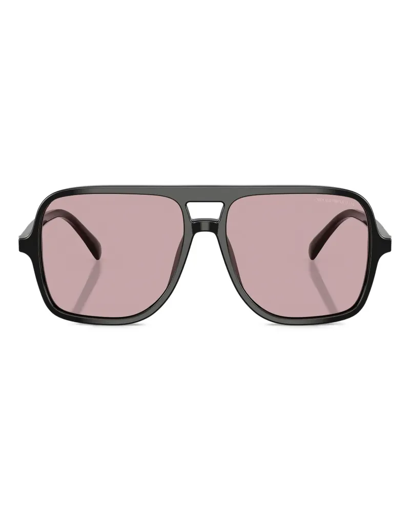 Emporio Armani Sonnenbrille mit Logo-Print - Schwarz Schwarz