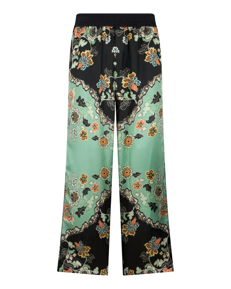 Roberto Cavalli floral-print wide-leg trousers - Schwarz Schwarz