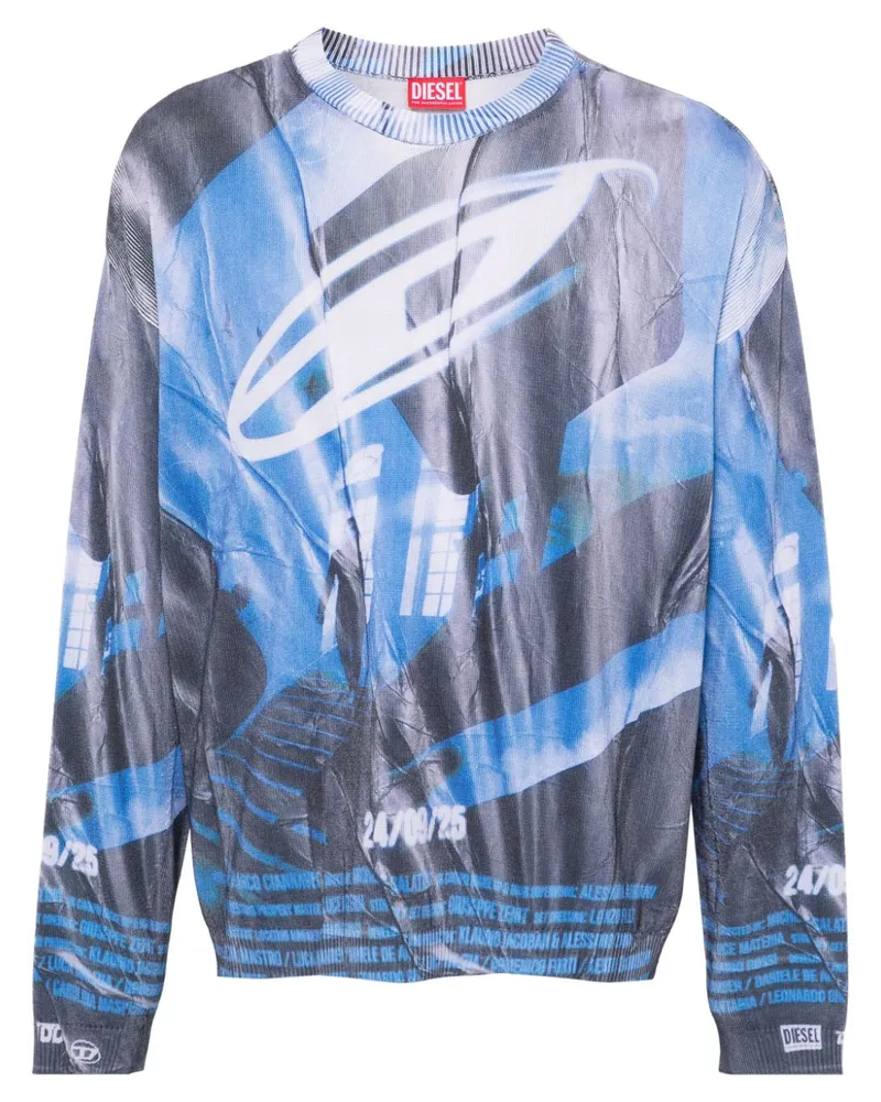 Diesel Pullover mit grafischem Print Blau