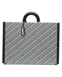 Thom Browne Aktentasche mit Logo-Print Grau