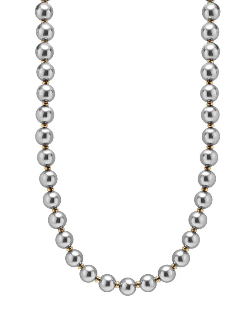 Nialaya Halskette mit Perlen im Metallic-Look - Silber Silber