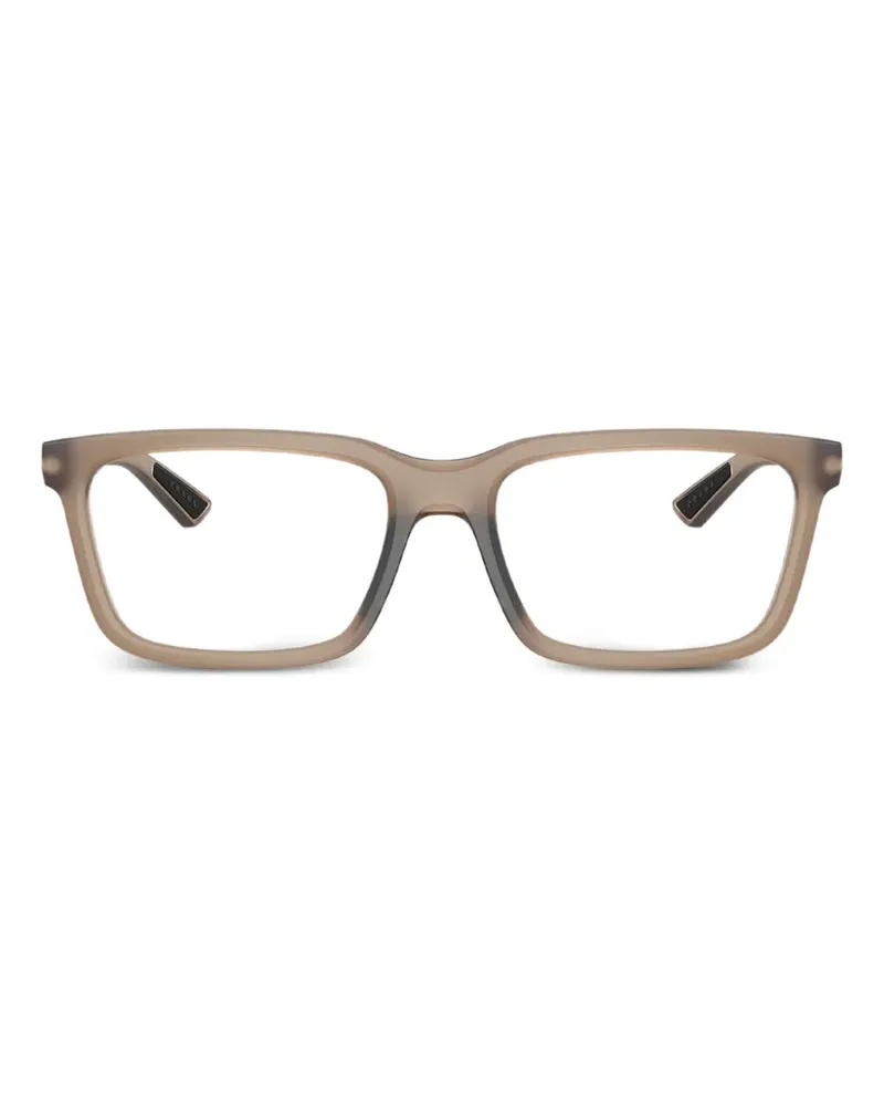 Prada rectangle-frame glasses - Nude Nude