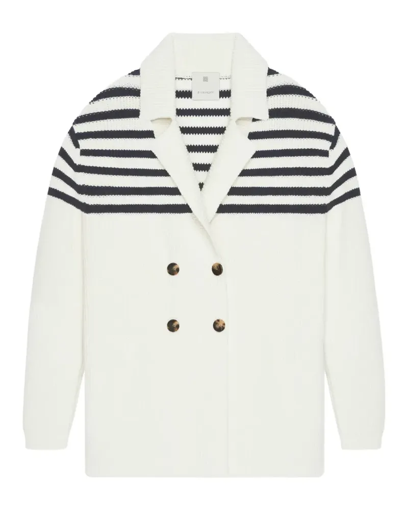 Givenchy striped double-breasted cardigan - Weiß Weiß
