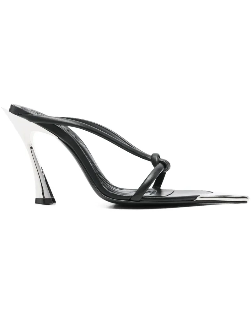 Thierry Mugler Geknotete Mules aus Leder 95mm - Schwarz Schwarz