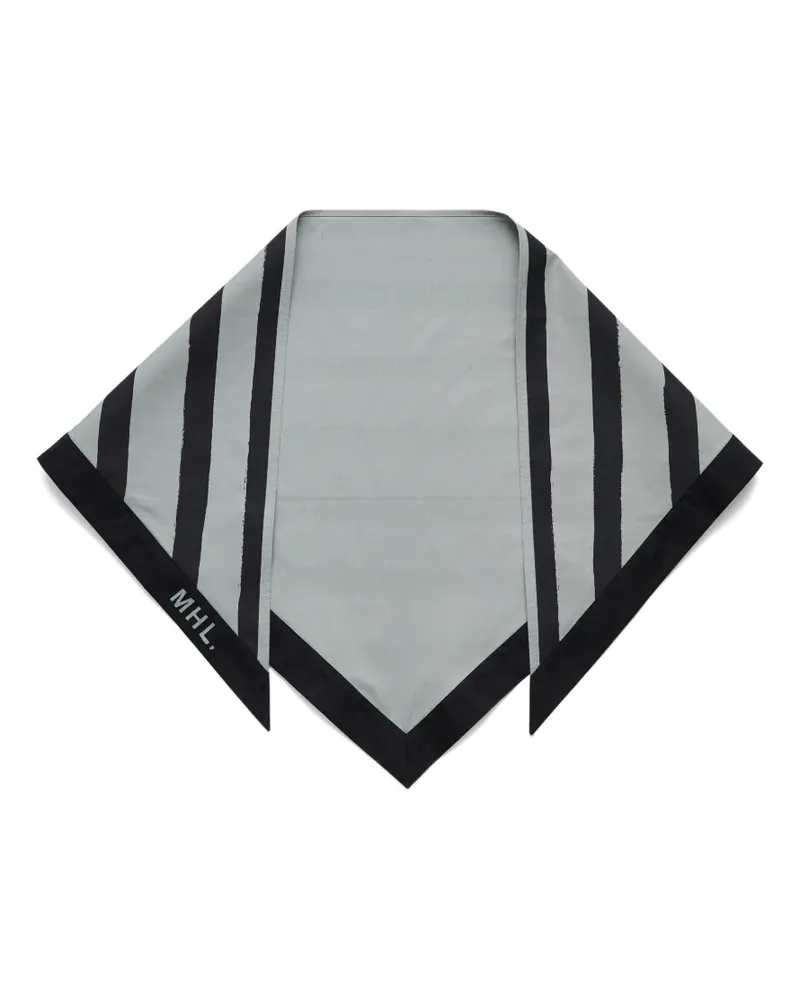 Margaret Howell stripe-print scarf - Grün Grün
