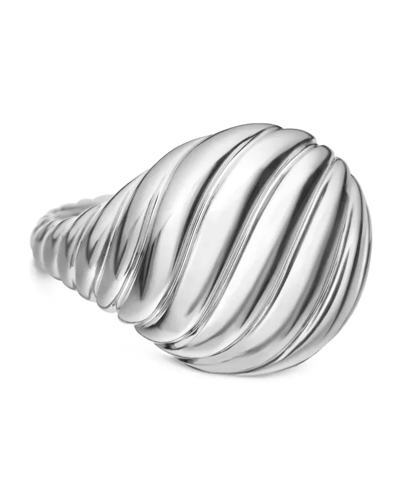 David Yurman Sculpted Cable Sterlingsilber-Pinky-Ring (13mm Silber