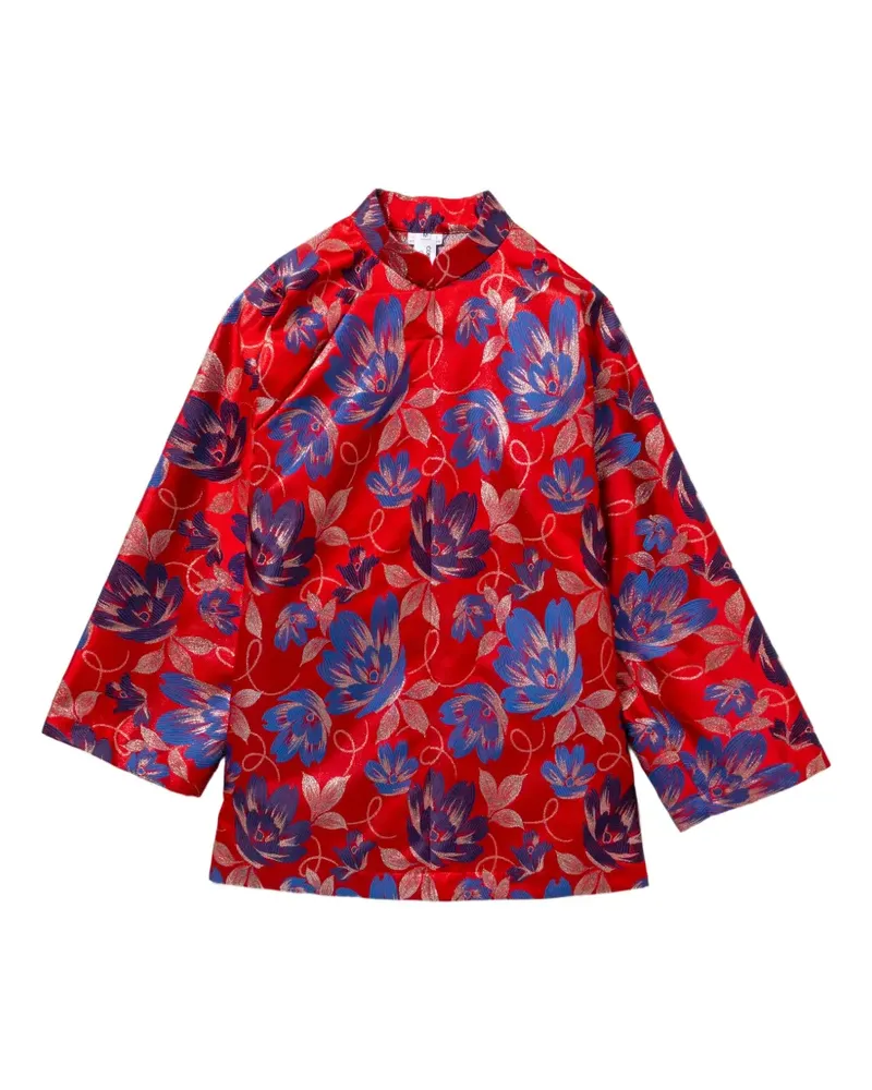 Comme des Garçons Oberteil mit Blumen-Print - Rot Rot