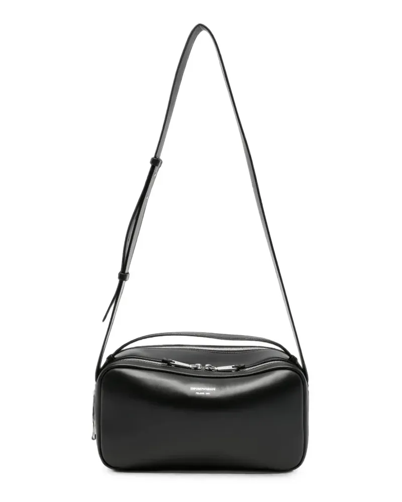 Emporio Armani Schultertasche mit Logo-Stempel - Schwarz Schwarz