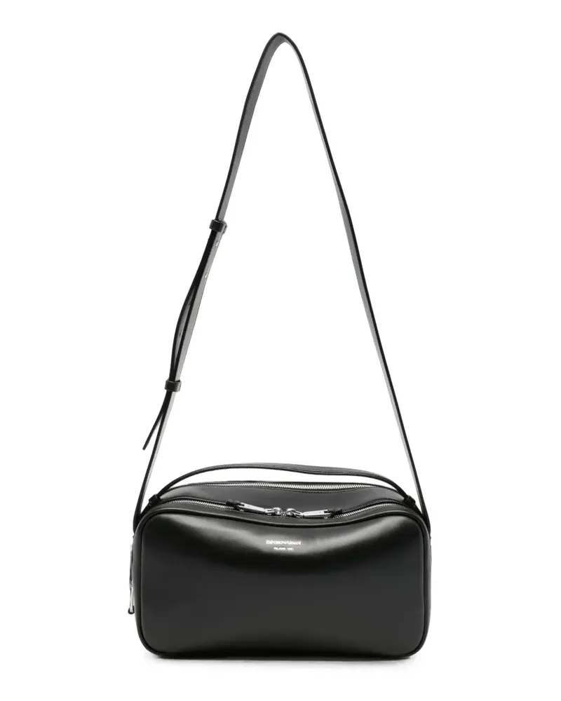 Emporio Armani Schultertasche mit Logo-Stempel - Schwarz Schwarz