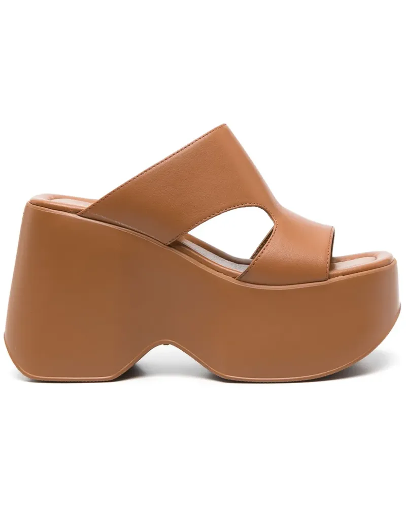 Vic Matié Mules mit Cut-Out 100mm - Braun Braun