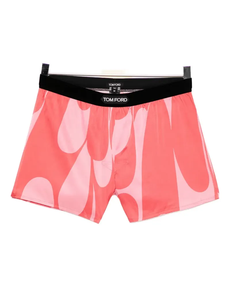 Tom Ford abstract-print silk-blend boxer shorts - Rosa Rosa