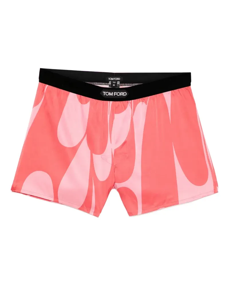 Tom Ford abstract-print silk-blend boxer shorts - Rosa Rosa